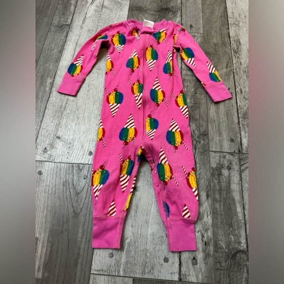 Hanna Andersson Ice Cone Rainbow Pajamas Onesie One Piece 12-18 Mo 75 Zip Up - Picture 1 of 7